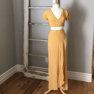 Two piece wrap top and maxi skirt